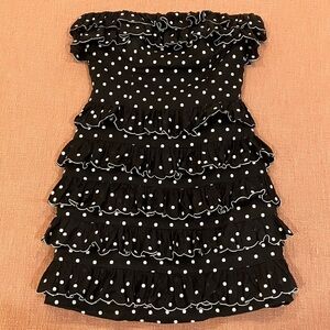 Betsey Johnson polka dot Black and White Strapless party Dress
